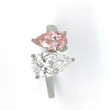 Platinum Ring with Lab Grown Pink and White Diamonds