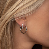 Ellera Medio Earrings - Sterling Silver, With White Zirconia
