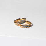 Ellera Medio Earrings - 18k Gold Plated, With Gradient Blue Zirconia