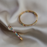 Ellera Grande Earrings - 18k Gold Plated, With Multi-Coloured Zirconia