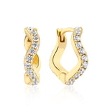 Ellera Waves Medio Earrings – 18k Gold Plated With White Zirconia