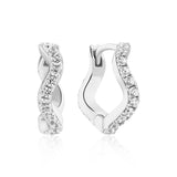 Ellera Waves Medio Earrings – Sterling Silver With White Zirconia