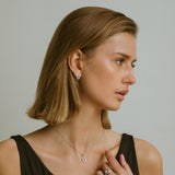 Capizzi Oval Earrings - Sterling Silver, With White Zirconia