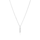 Ellera Ovale Piccolo Necklace -  Sterling Silver, With White Zirconia