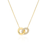 Carrara Due Piccolo Necklace - 18k Gold Plated Sterling Silver With White Zirconia