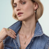 Roccanova Medio Necklace - 18 Karat Gold Plated with Pink & Turquoise Zirconia