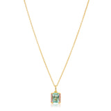 Roccanova Medio Necklace - 18 Karat Gold Plated with Pink & Turquoise Zirconia