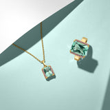 Roccanova Medio Necklace - 18 Karat Gold Plated with Pink & Turquoise Zirconia
