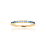 Ellera Ring - 18k Gold Plated, With Gradient Blue Zirconia