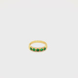 Emerald and Diamond Half Eternity Ring
