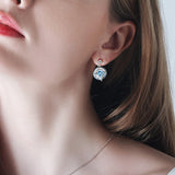 Fei Liu Blue Topaz Mother Of Pearl Sterling Silver Disc Earrings