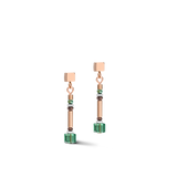 Geocube Shades of Petrol Green Earrings