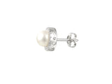 Fresh Water Culture Pearl and CZ Studs
