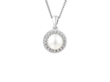 Fresh Water Culture Pearl and CZ Pendant