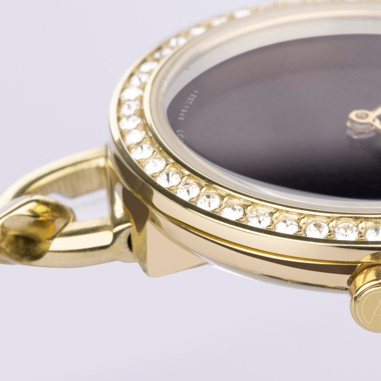 Gold Plated and Onyx Accurist Watch