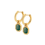 Hot Diamonds X Golden Edit – Revive Malachite Earrings