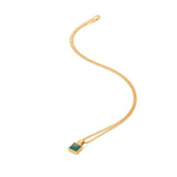 Hot Diamonds X Golden Edit – Revive Malachite Square Pendant