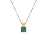Hot Diamonds X Golden Edit – Revive Malachite Square Pendant