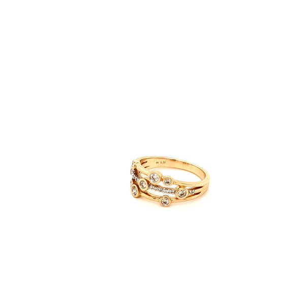 Contemporary Diamond Gold Ring