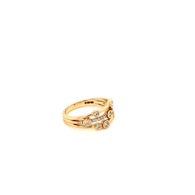 Contemporary Diamond Gold Ring