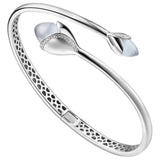 Fei Liu Cat's Eyes Stone Cubic Zirconia Sterling Silver Bangle