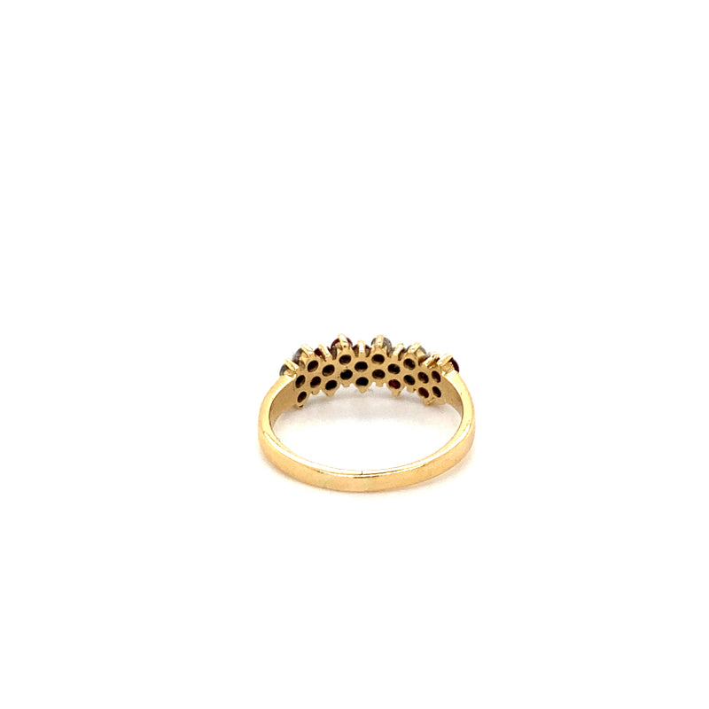 18ct gold dress ring set with Rubies & Diamonds