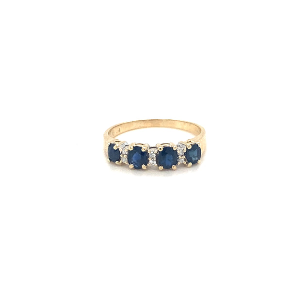18ct gold dress ring set with Sapphires & Diamonds