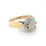 Opal & Diamond Cluster Ring