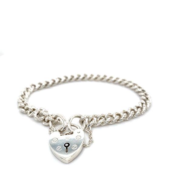Pre-owned silver curb link bracelet