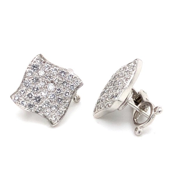 Pre-owned 18ct gold diamond set earrings
