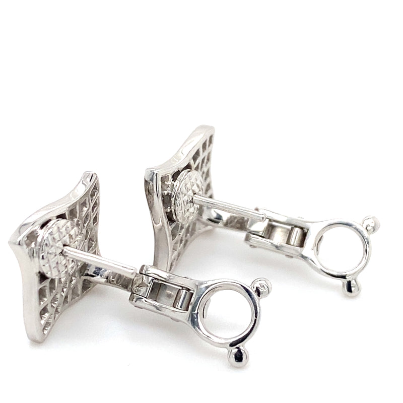 Pre-owned 18ct gold diamond set earrings