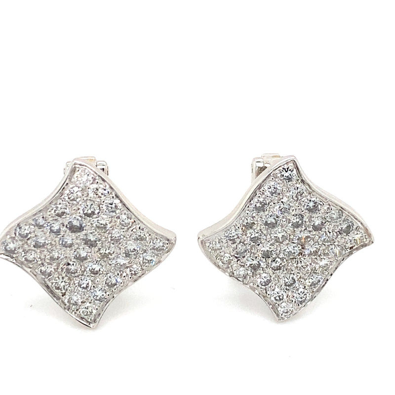 Pre-owned 18ct gold diamond set earrings
