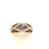 Pre-owned 9ct gold 'blue' & white Diamond ring
