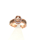 Pre-Owned 9ct Gold Morganite Diamond Dress Ring