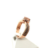 Pre-Owned 9ct Gold Morganite Diamond Dress Ring