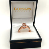 Pre-Owned 9ct Gold Morganite Diamond Dress Ring