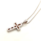 Pre-Owned 18ct White gold cross & chain set with diamons
