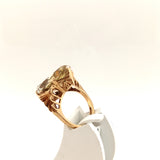 Pre-Owned 9ct gold hallmarked dress ring set with quartz