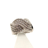 Pre-owned 14ct white gold cocktail ring set with diamonds