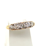 Pre-owned 18ct gold ring set with old cut diamons
