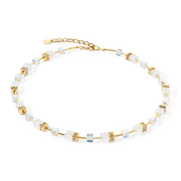 GeoCUBE® Iconic Nature Necklace (Gold White)