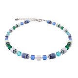 GeoCUBE® Precious Statement necklace silver-ocean