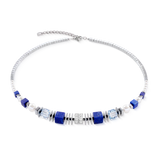 The Statement Cube Facets silver-blue Necklace