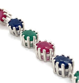 Emerald, Sapphire & Ruby Line Bracelet