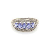 Tanzanite & Diamond Cluster Ring