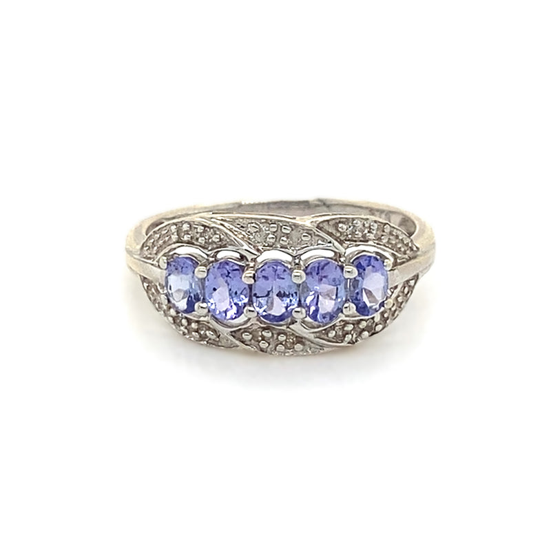 Tanzanite & Diamond Cluster Ring