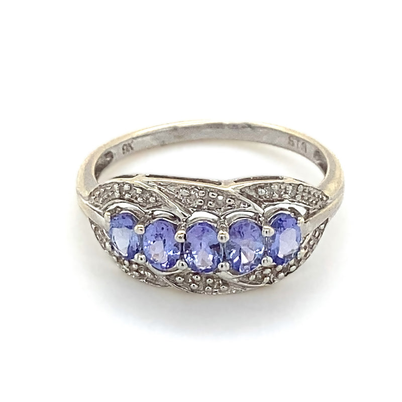 Tanzanite & Diamond Cluster Ring