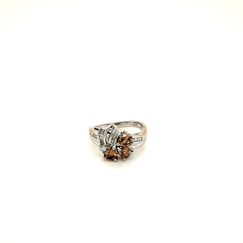 White and Cognac Diamond Ring