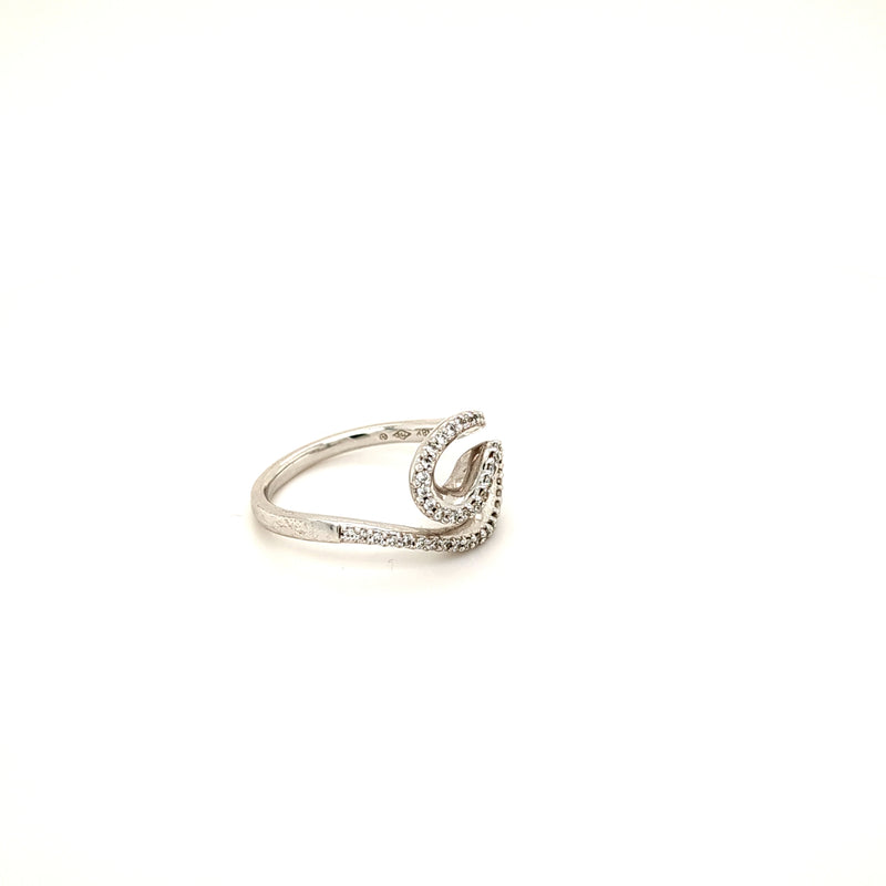 White Gold Swirling Diamond Ring
