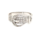 White Gold Diamond Set Buckle Ring